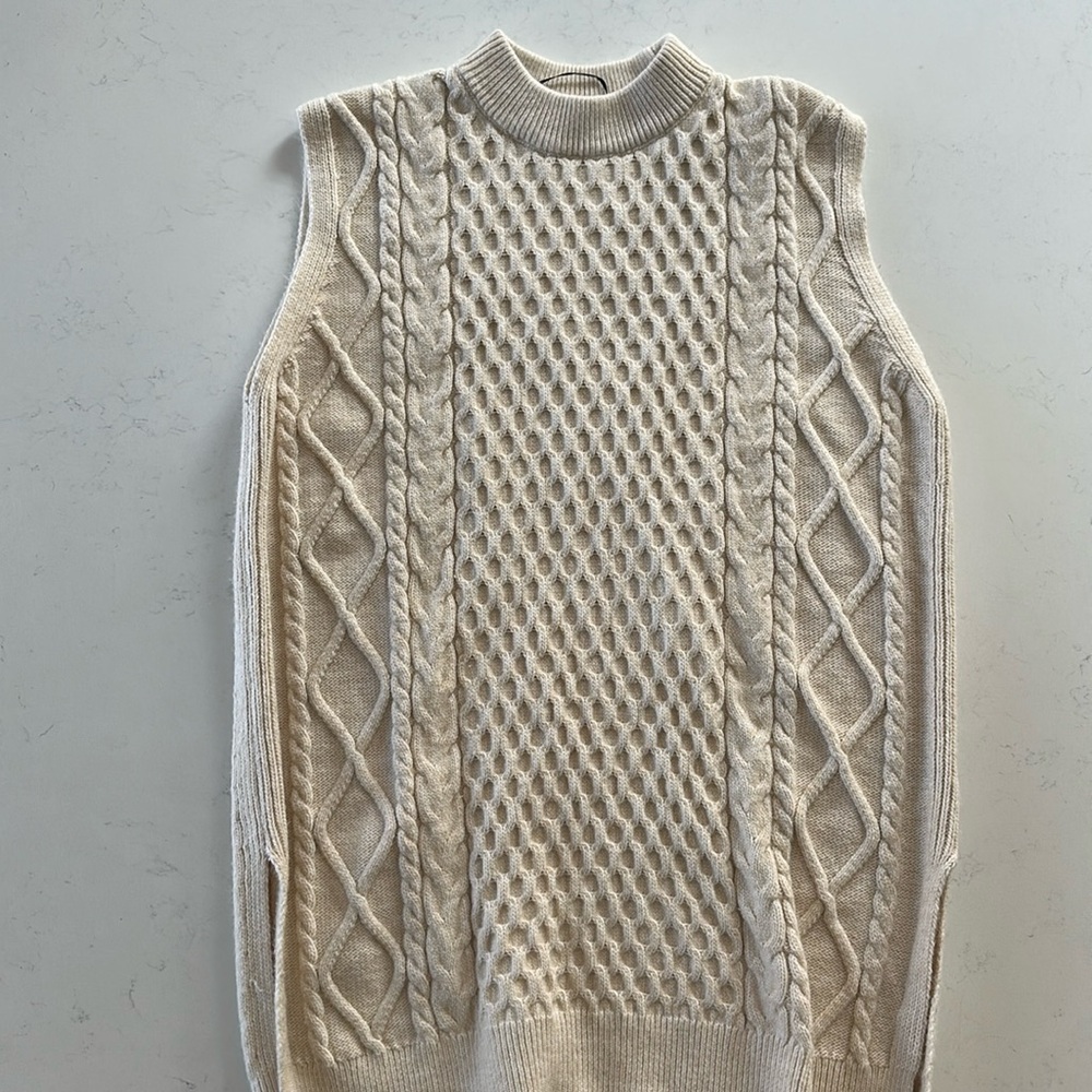 medium cream h&m cableknit sweater dress